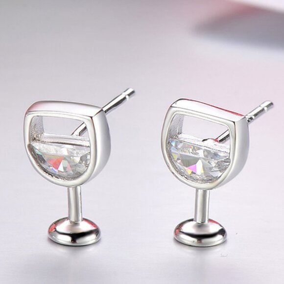 Wine Glass Stud Earrings - Picture 1 of 2